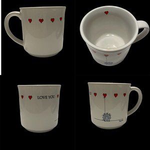 Vintage Sandra Boynton Cat Heart Balloon LOVE YOU❤️ Mug Coffee Cup tea White